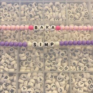 Custom word and and bead bracelets 😊